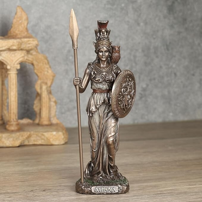 Athena – Goddess of Wisdom and War | Veronese Bronze Electroplated Full Body Statue
